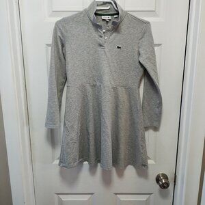 LACOSTE  Girls Grey Cotton Polo Dress